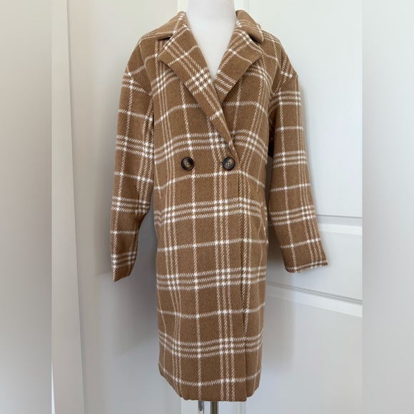 Plaid Mid Length Coat - Picture 4 of 6